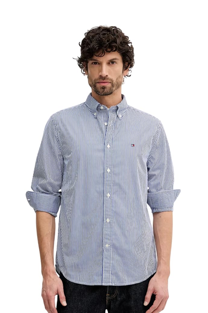 Tommy Hilfiger Herren Core Flex Pop Classic STP Shirt Mw0mw41403 L/S Shirt (1er Pack)