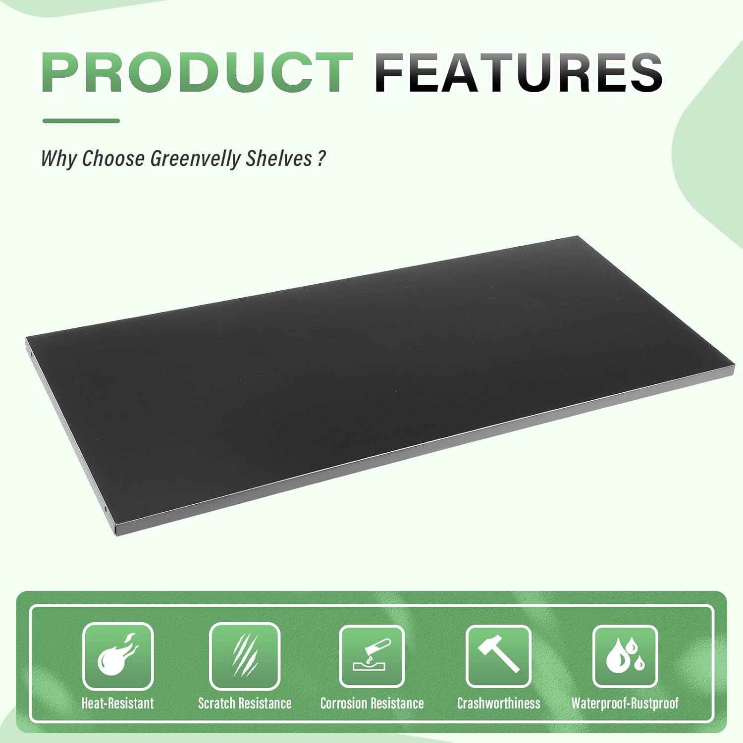 Greenvelly Metal Shelf,Metal Floating Shelf for Storage Cabinet,Wardrobe Closet,Living Room,Bathroom(32" Wx16 D)
