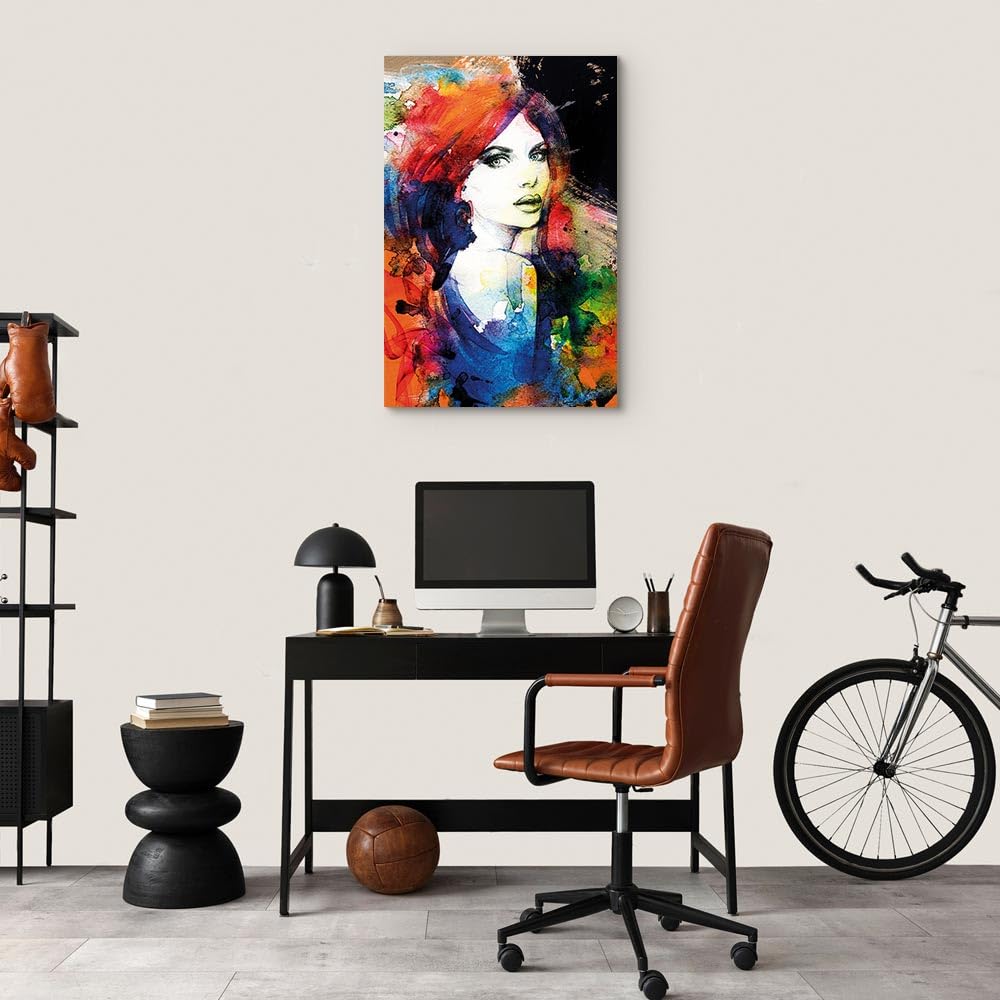 B&D XXL - Leinwandbild Poster Frau Gesicht, Schlafzimmer, Wohnzimmer | Hochwertige Leinwand, sofort aufhängbar, ideal fürs Wohn- oder Schlafzimmer, wasserfest und lichtecht, langlebig, stilvoll