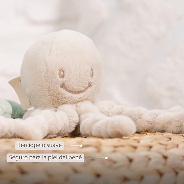 Foto 5 de 7 de Nattou Lapidou Doudou Pulpo Peluche - Peluche Suave Sensorial - Manta Apego Bebé - 22 cm - Arena