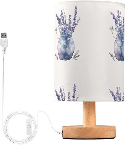 FRODOTGV Watercolor Purple Tulip Vase Night Lamp Bed Lamp Warm Light Night Light for Kids Nursery Desk Led Lamp Home Office Nightstand Nightstand