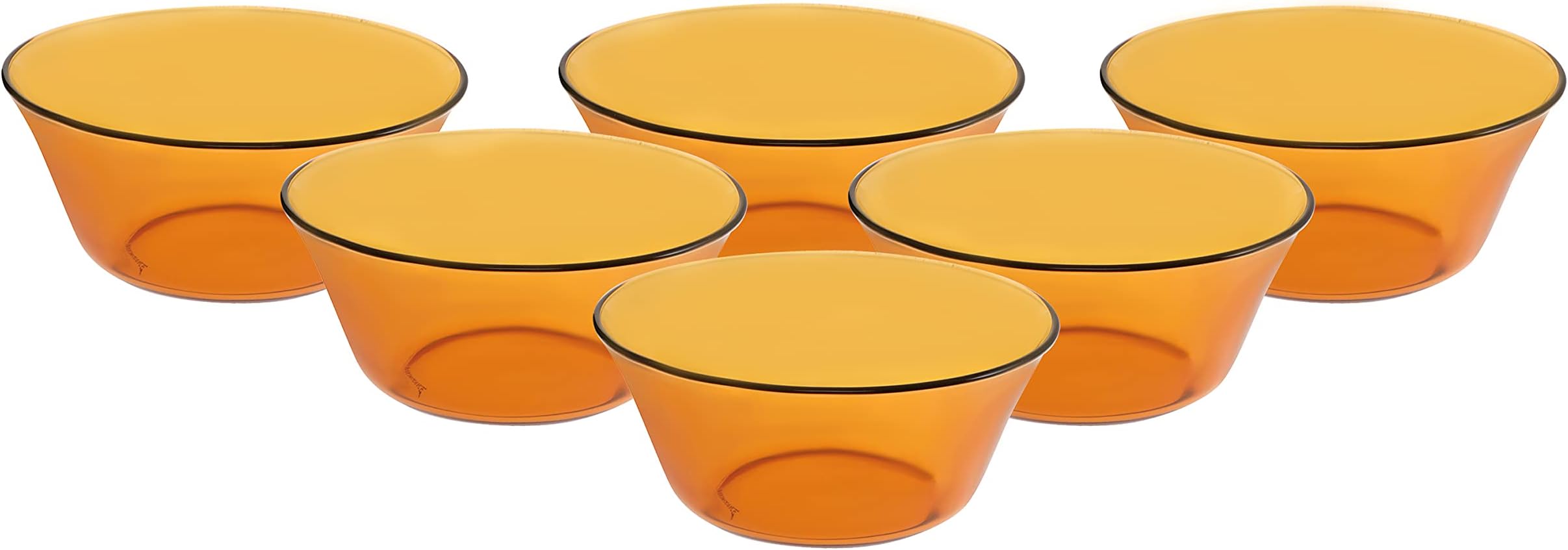 LYS Amber Table Bowl 17 cm 6 Pcs - 910 ML (2007DF/6), Medium