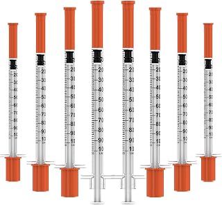Insulin Syringe with Needle, 1ml 30 Gauge 5/16 inch (8mm), Individual Wrapped, 30 Pack