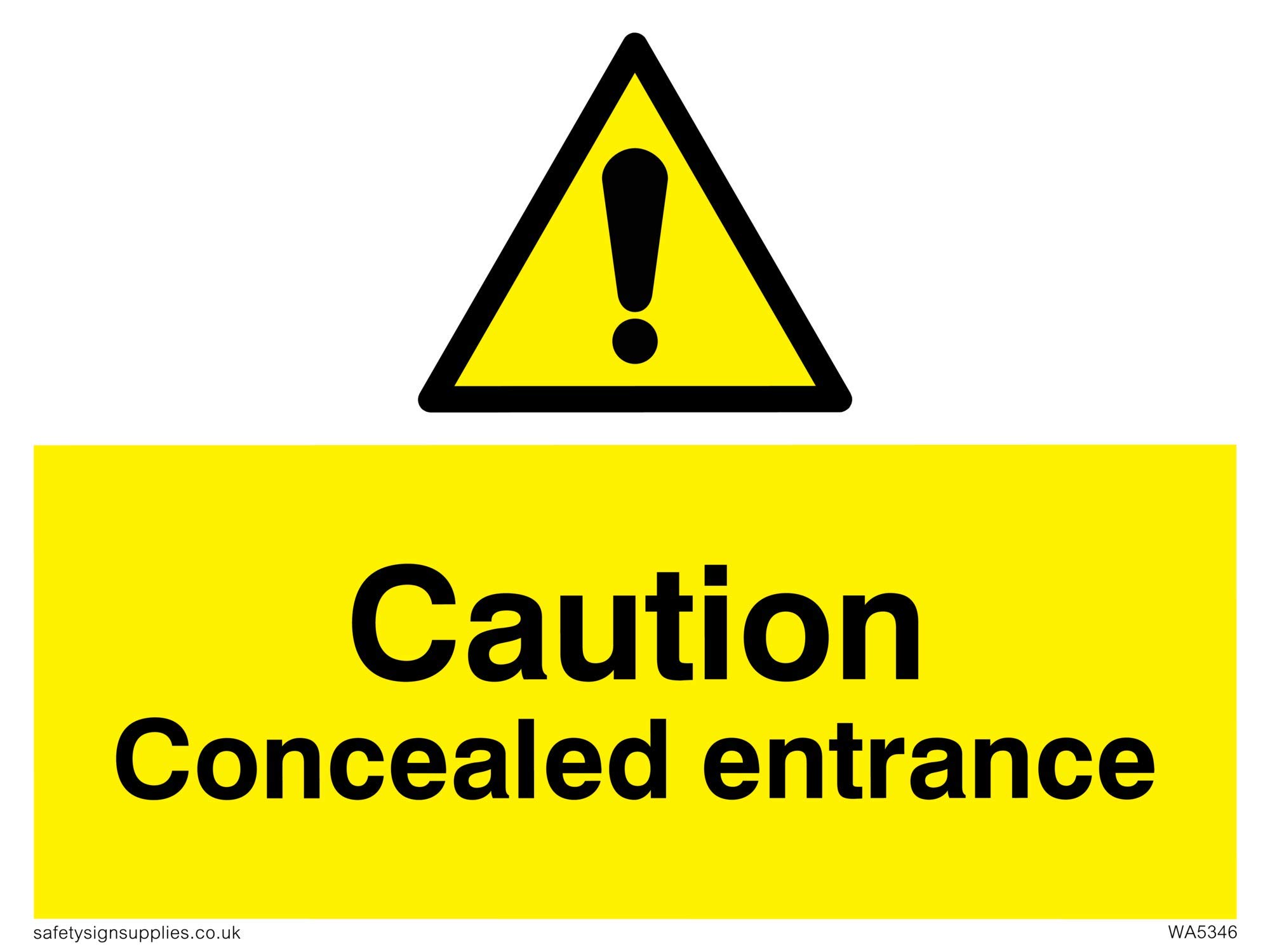 Viking Signs WA5346-A3L-AC "Caution Concealed Entrance" Sign, Aluminium Composite, 300 mm H x 400 mm W
