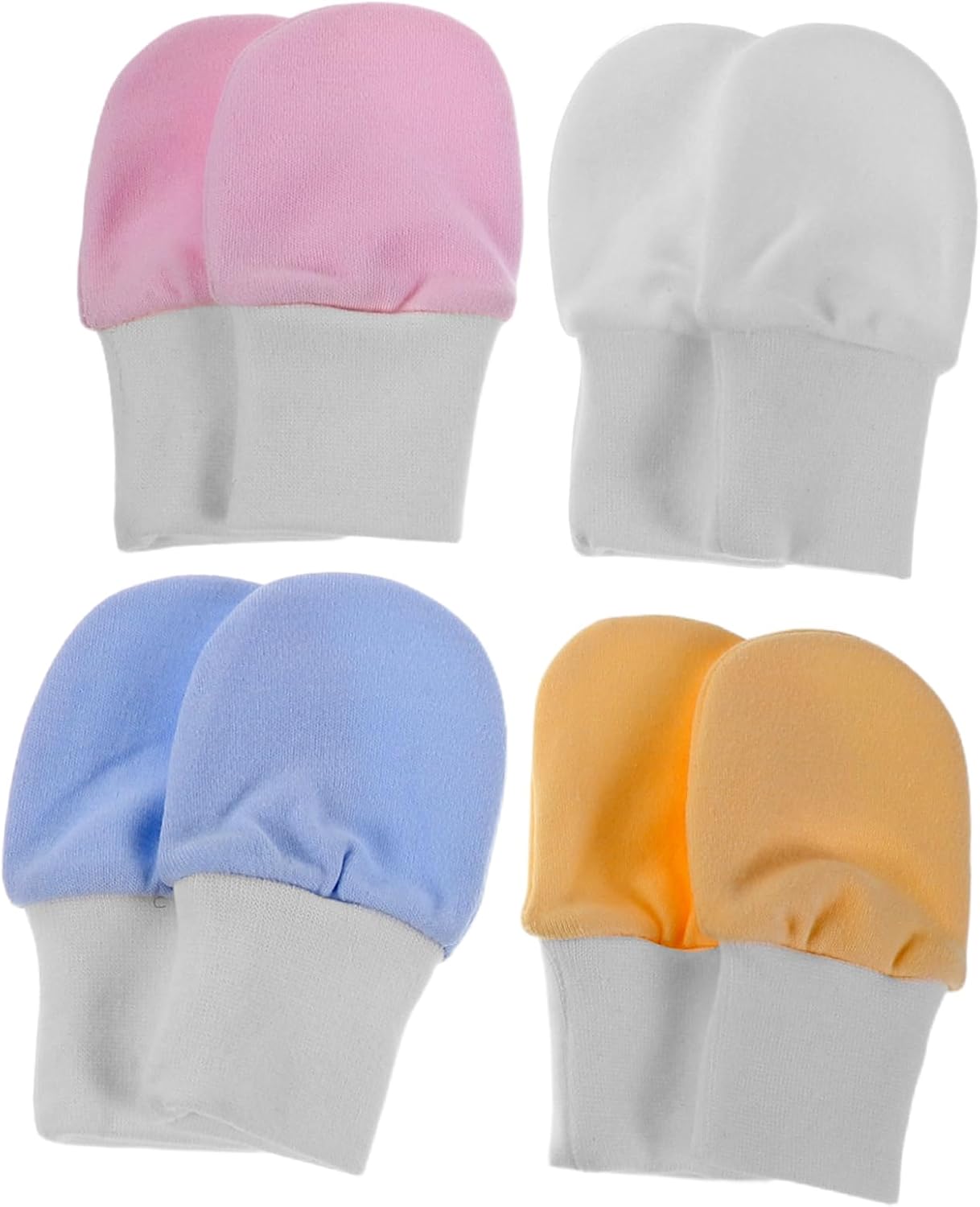 FOMIYES 4pairs Mittens No Scratch Gloves Newborn Cotton Gloves Mitts for Boys Girls Months Unisex Boy Girl Mittens