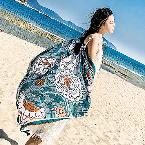 Châle climatisation et drap de plage en coton lin pour se protéger du soleil