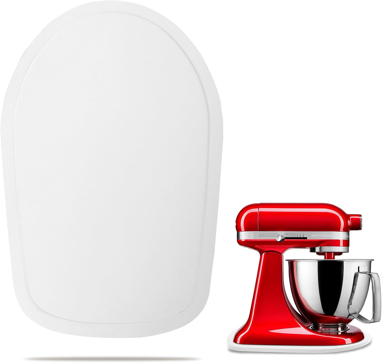 KitchenAid 4.5-5 Qt Bamboo Mixer Slider - Tilt Head Stand Mixer Appliance Mover Storage Sliding Tray (White)