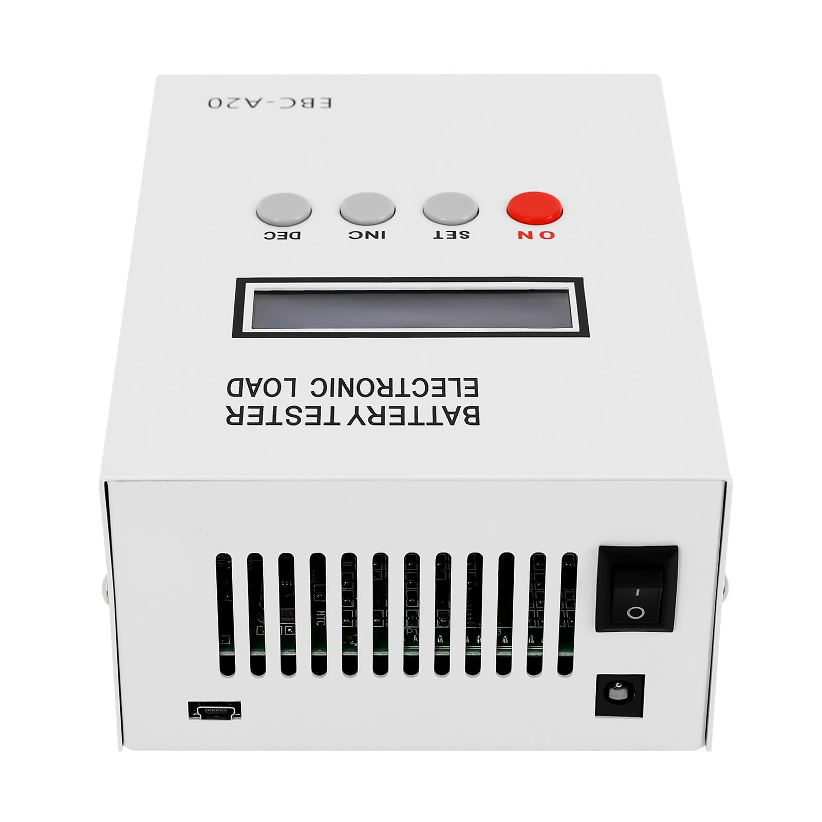 Tester per batteria da 85 W, tester di capacità, tester di capacità della batteria | Tester elettronico per batteria con display LCD, ricarica 5 A, scarica 20 A, 12 x 15,5 x 8,5 cm