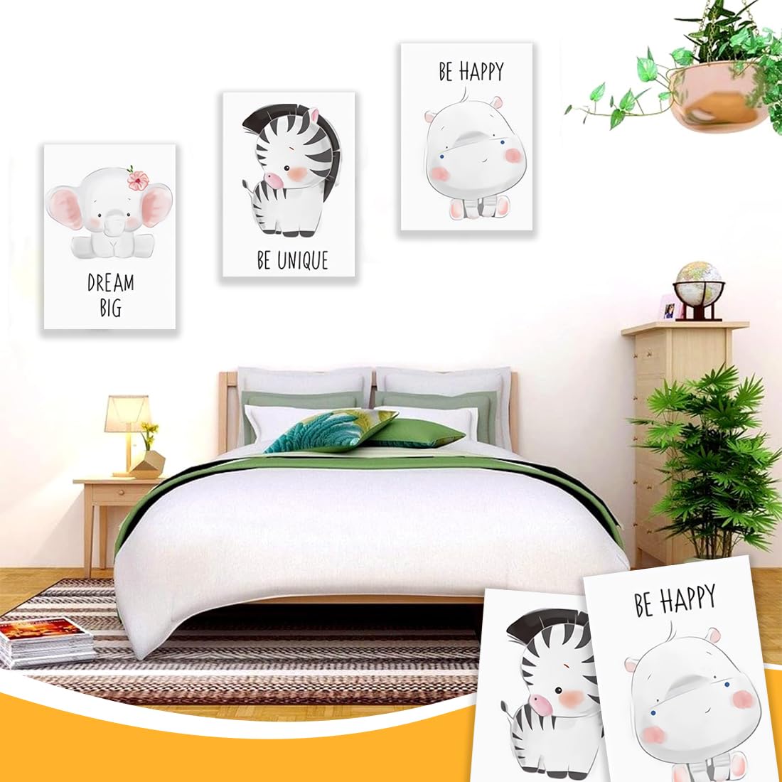 Poster da 6 pezzi, immagine della stanza di un bambino (21 x 30 cm), set di poster, decorazione murale, decorazione della stanza dei bambini