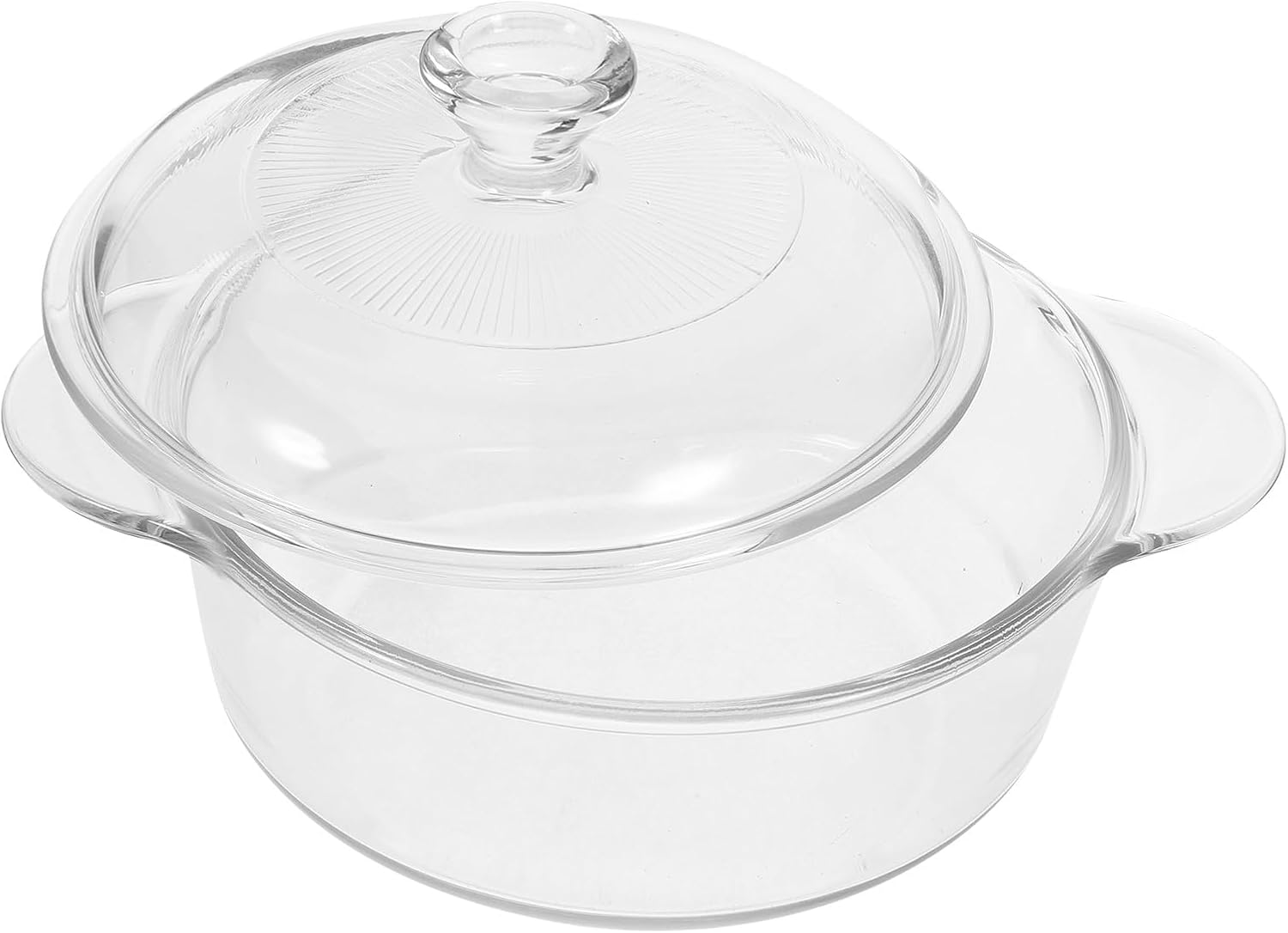 POPETPOP Heat-resistant 1l Glass Salad Bowl with Lid Deep Serving Bowl for Kitchen and Office Sturdy Glass Mixing and Storage for Snacks and Desserts