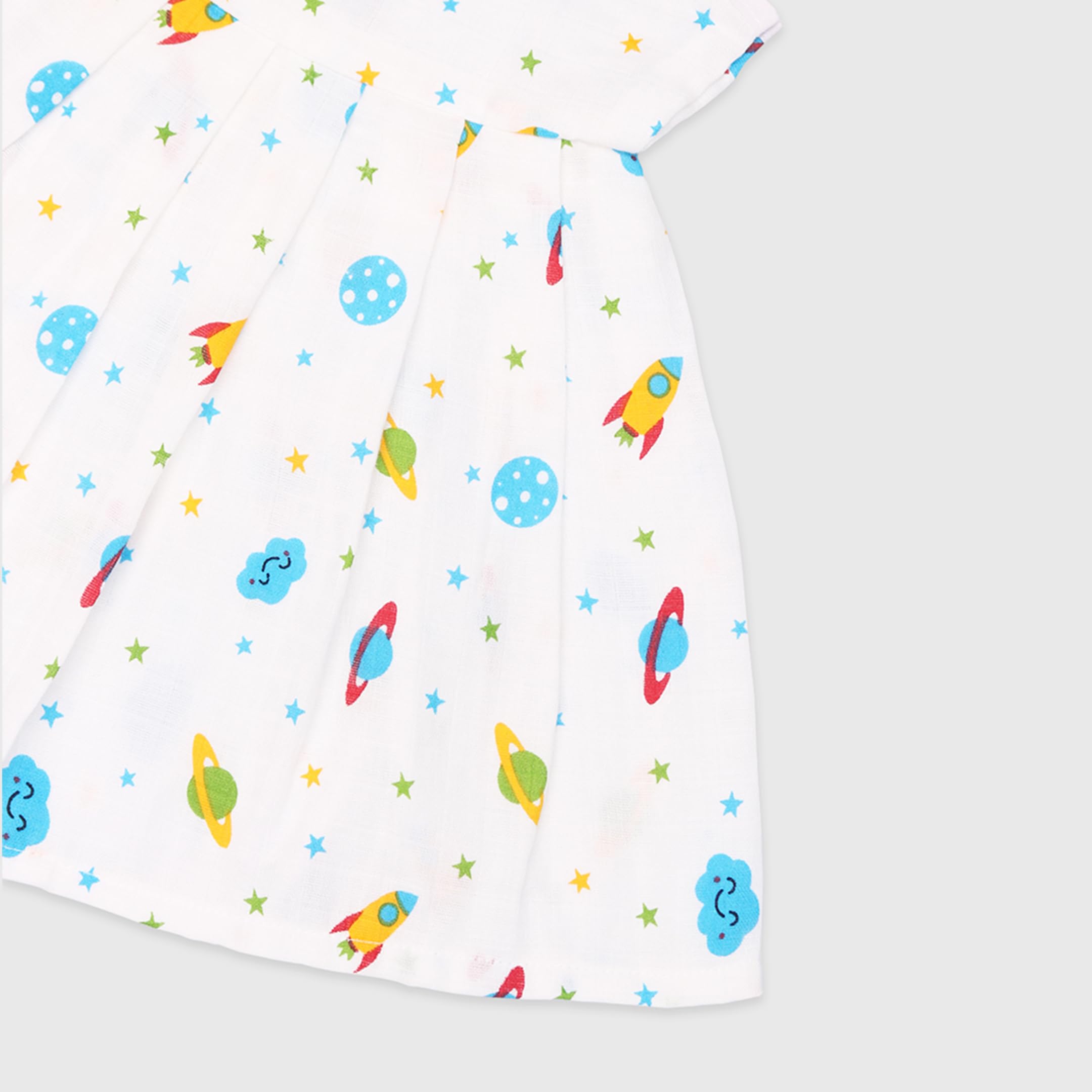 Kidbea Baby Girls Cotton Frock | Sleeveless Round Neck Fit & Flare Casual Dresses | Cute Multi Print Infant Tie-up Straps Dresses, Pack of 2 (3-6 Months) 4