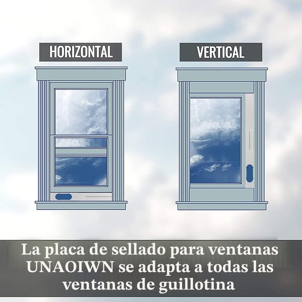 Kit Sellador Ventana Aire Acondicionado Portátil | 4 Paneles Ajustables 40-150 Cm | PVC Resistente Al Calor | Para Ventanas Correderas | Ahorra Energía Y Evita Fugas