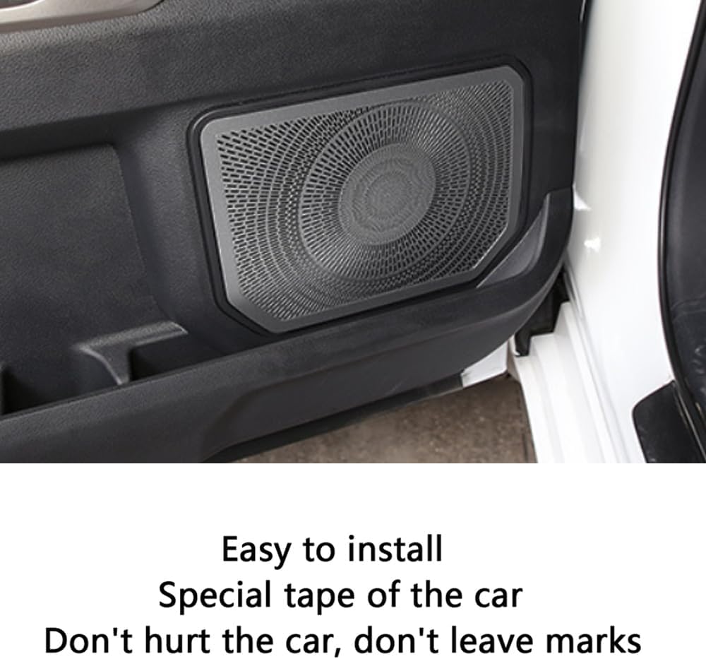 Car Accessories Inner Car Door Panel Audio Cover Trim Compatible with Toyota Tundra 2025 2024 2023 2022 (Black Titanium) 4PCS Stainless Steel