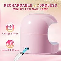 Vista 5 de MEKK Mini luz UV para uñas de gel, lámpara de uñas LED UV inalámbrica de un solo dedo de 18 W, lámpara portátil de curación profesional pequeña