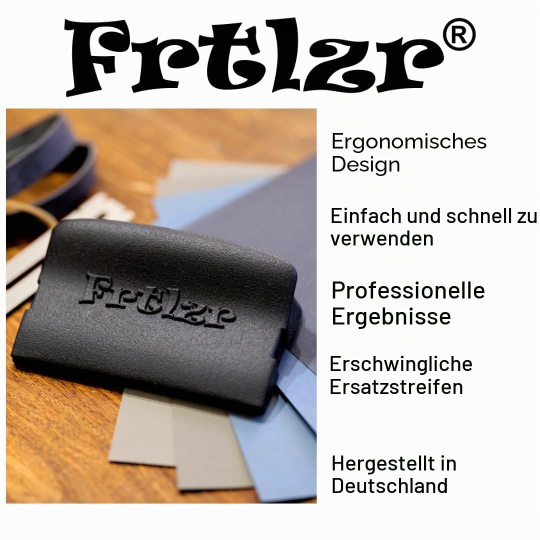 Basic Gitarrenbund-Polierset, professionelles MicroMesh-System, hergestellt in Deutschland, ergonomisches Design, Bund-Finish-Kit