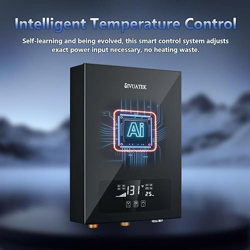 Miniatura 9 de Calentador de agua eléctrico sin tanque, calentador de agua instantáneo SIVUATEK bajo demanda, calentador de agua caliente eléctrico inteligente sin