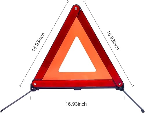 Miniatura 2 de gunhunt Paquete de 1 triángulos de advertencia estándar, advertencia de emergencia triangular reflectante, triángulo de seguridad plegable, señal de