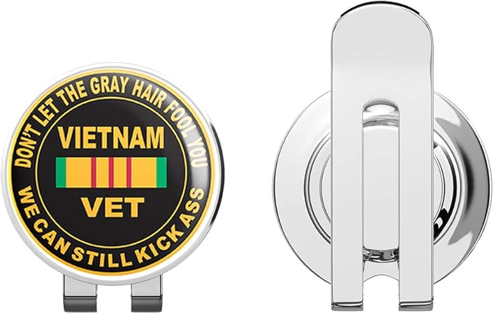 Review US Army Don’t Let The Gray Hair Fool You, Vietnam Veteran Golf Hat Clip with Magnetic Ball Marker