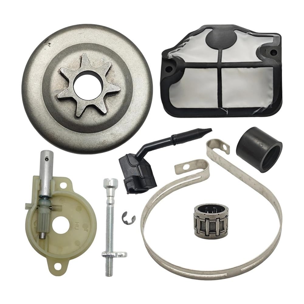 Kit Fascia Freno tendicatena Olio Tamburo Frizione Adatto for 142 141 137 136 36 41 Motosega seghe a Catena Pezzi di Ricambio