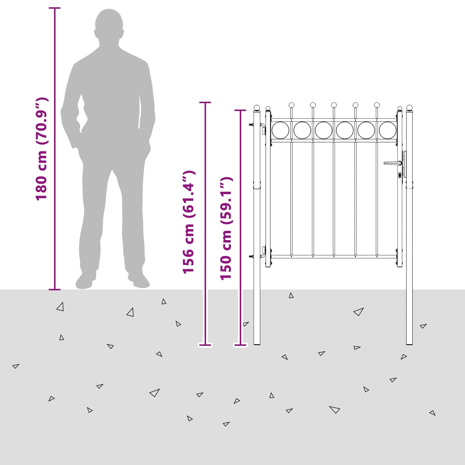 vidaXL Cancello per recinzione HORST 100 x 100 cm Metallo Nero, Cancello moderno, sicuro per entrata, barriera esterna per vialetti, accesso giardino, protezione recinto, metallo