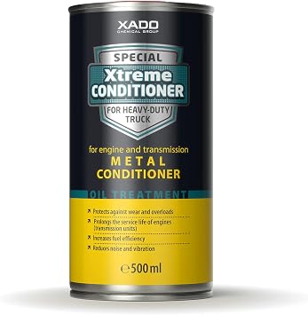 XADO Xtreme Engine Oil Additive for Heavy-Duty Semi Truck - Engine Compression Restore Treatment - Friction Modifier Additive and Metal Conditioner - Reduces Noise and Vibration can 0.5 L