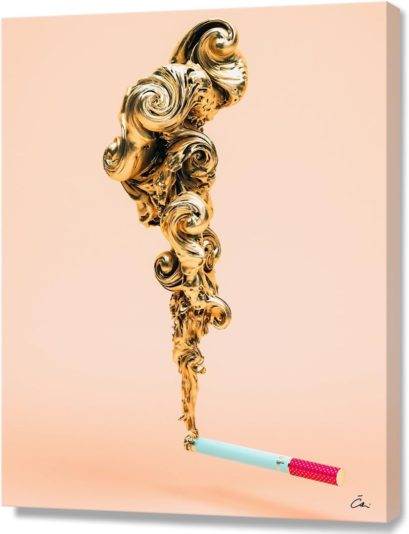Curioos M_CA00204123_GW Marlboro Canvas Print, Medium, Gold