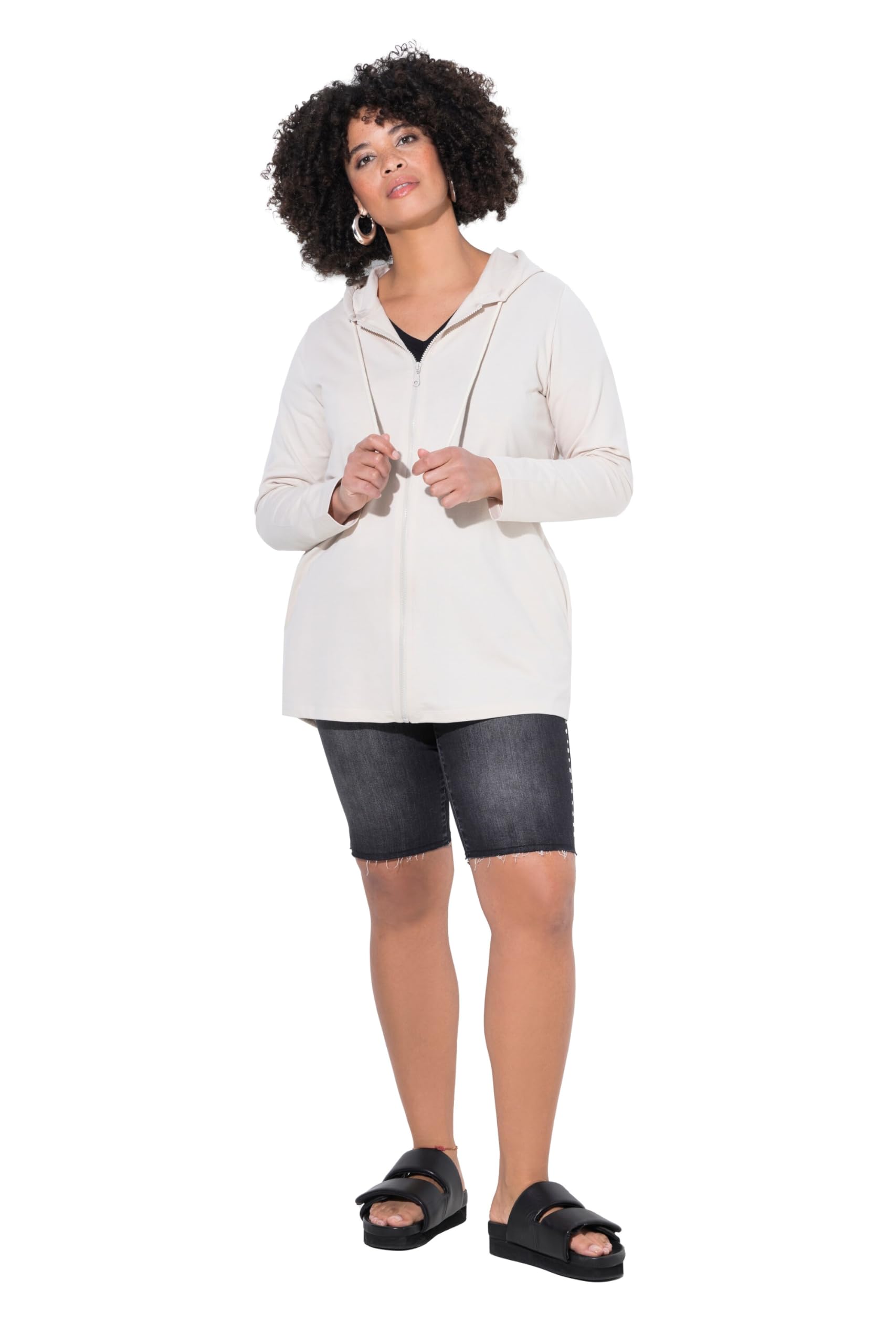 Angel of Style Damen große Größen Übergrößen Plus Size Sweatjacke, A-Linie, Flügel-Motiv auf dem Rücken 841955