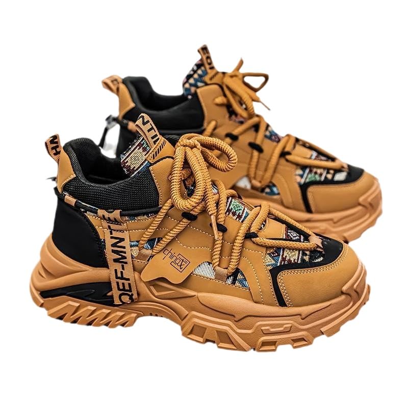 Men's Fashion Breathable Mesh Sneakers: Thick Non-Slip Sole, Ideal for Outdoor & Casual Wear, Big, Faux Leather Upper, All-Season Style