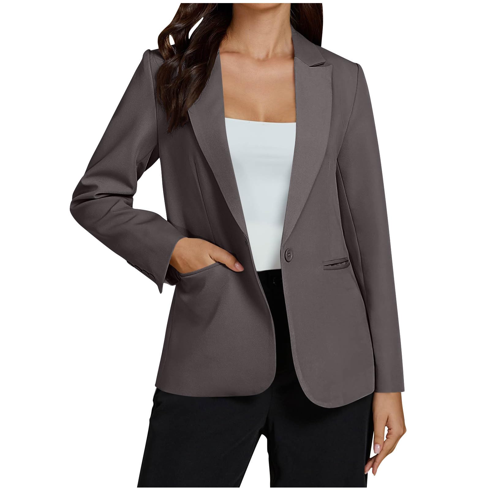 Interview Blazers for Women Dressy Casual Long Sleeve Business Outfits Notch Collar Open Front Work Office Jackets