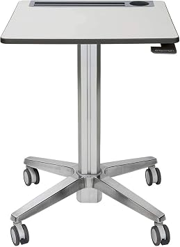 Ergotron LearnFit Mobile Standing Desk, Adjustable Height Small Rolling Laptop Computer Sit Stand Desk with Wheels for Classroom, Office, Medical or Home Use Adjusts from 29 to 45 Inches Grey