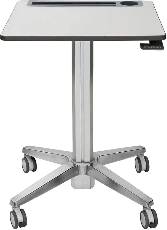 Ergotron LearnFit Mobile Standing Desk, Adjustable Height Small Rolling Laptop Computer Sit Stand Desk with Wheels for Classroom, Office, Medical or Home Use – Adjusts from 33 to 49 Inches – Grey
