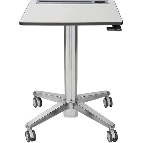 Ergotron – LearnFit Mobile Standing Desk, Adjustable Height Small Rolling Laptop Computer Sit Stand Desk with Wheels for Classroom, Office, Medical or Home Use – Adjusts from 29 to 45 Inches – Grey