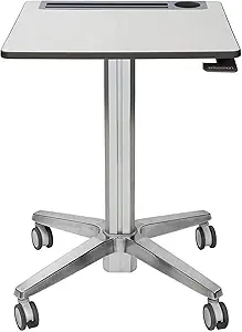 Ergotron – LearnFit Mobile Standing Desk, Adjustable Height Small Rolling Laptop Computer Sit Stand Desk with Wheels for Classroom, Office, Medical or Home Use – Adjusts from 33 to 49 Inches – Grey
