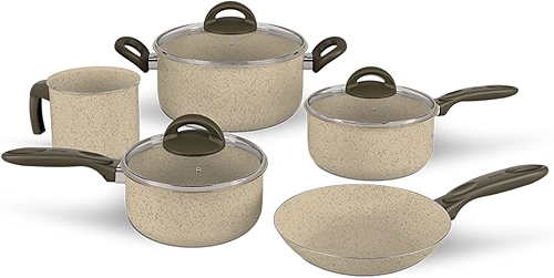 Brinox - Jogo de Panelas 5 Peças Ceramic Life Suprema - Vanilla