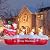 COOLWUFAN 10 FT Christmas Inflatables Outdoor Decorations Santa Claus on The Sleigh with Cute Elks, Blow Up Inflatable Yard Decoration Clearance with Lights for Christmas Party, Outdoor, Garden Lawn