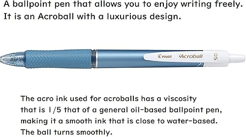 Miniatura 3 de Pilot Acroball T Series Retractable Ballpoint Pen 0.5mm Black Ink 5 Body Colors Set BAB-15EFT With Kanji LOVE Sticker, 0.44 x 5.61 2.22 in