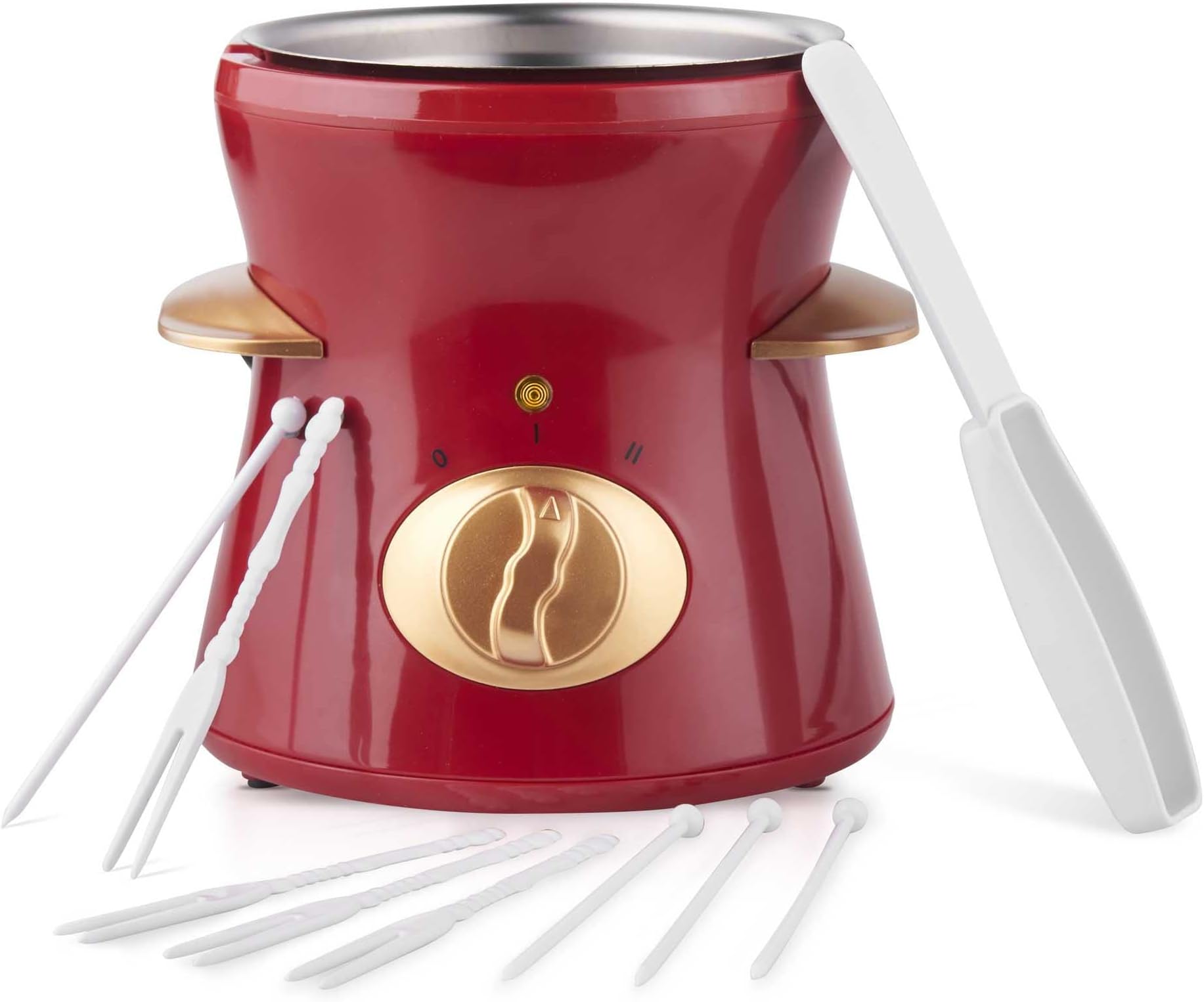 Lewis's Chocolate Fondue Set with Dipsticks - Table Top Fondue Machine - Chocolate Melting Pot, Fondue Cookware, Chocolate Fondue Set, Fondue Set, Chocolate Fountain Machine, Melted Chocolate