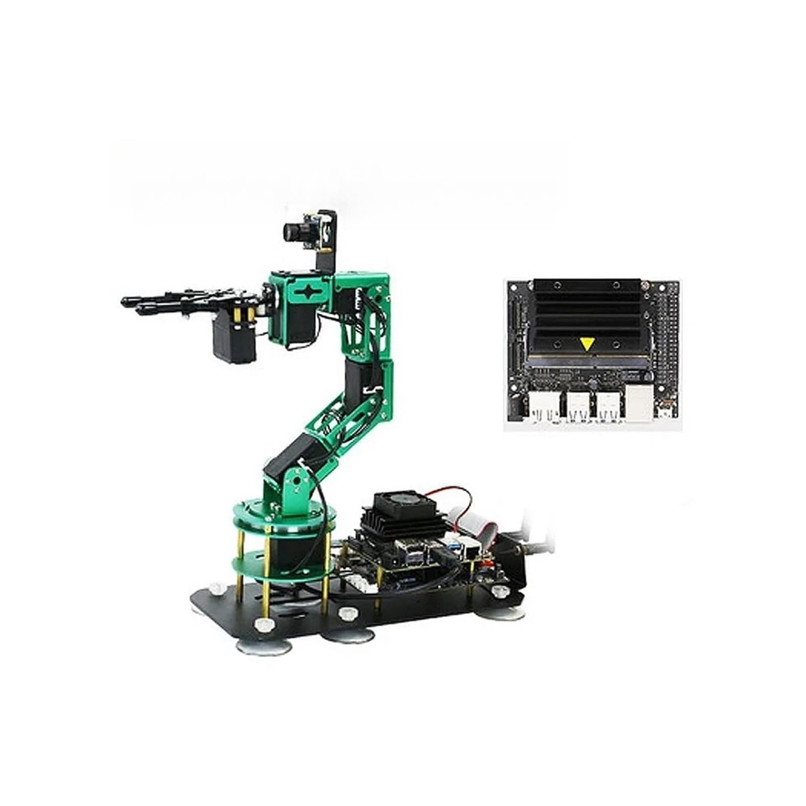 Brazo robótico AI Vision, Brazo robótico de 6 Ejes ensamblado con Ros con Placa Base for RB Pi 4B/4G 4B/8G