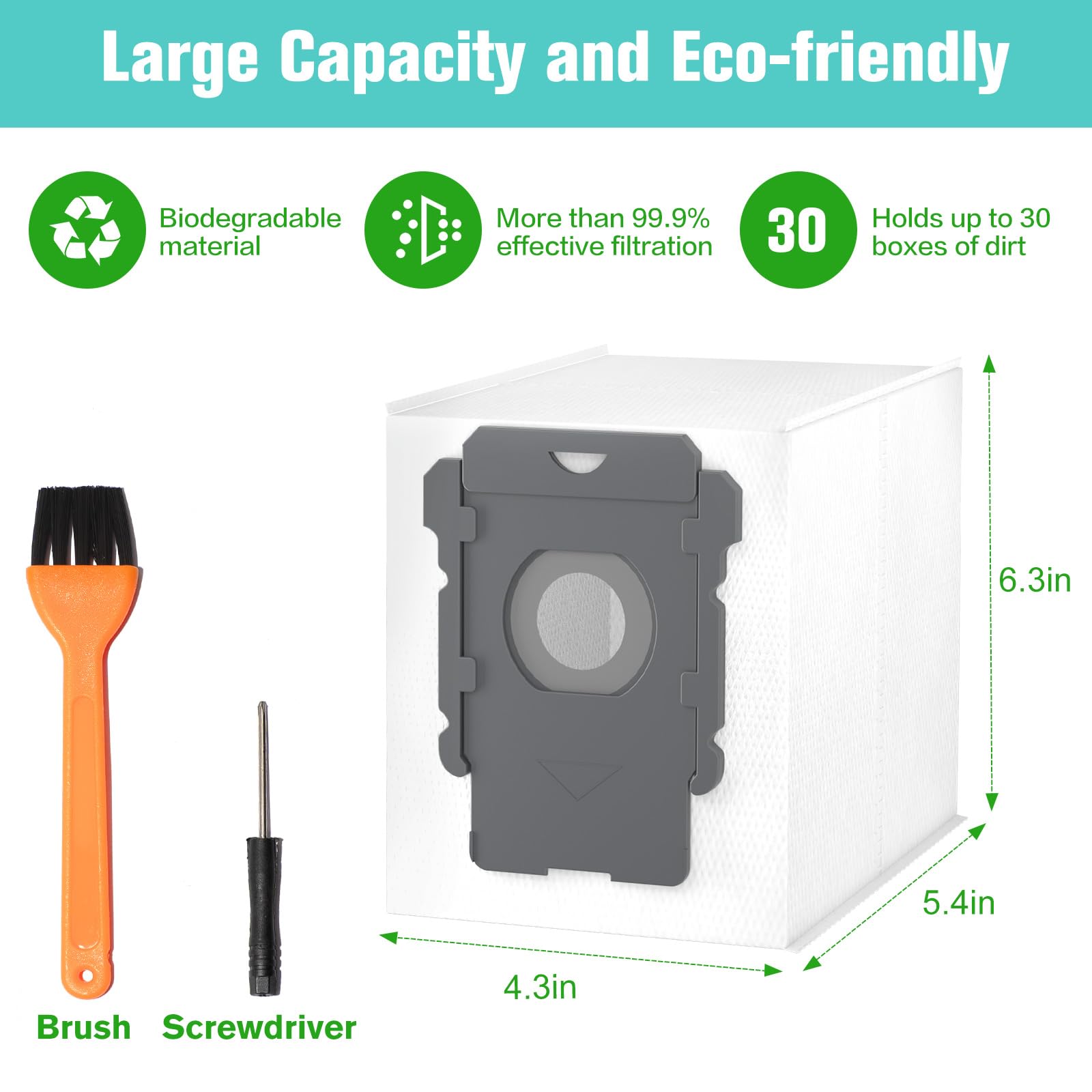 20 Pack Vacuum Bags Compatible With Irobot Roomba I & S & J Series, For Irobot