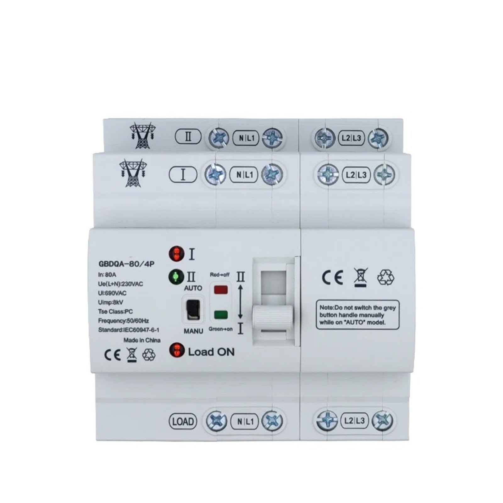 2P 4P Dual Power Automatischer Umschalter Elektrische Wahlschalter 32A 40A 63A 80A(2,63A)