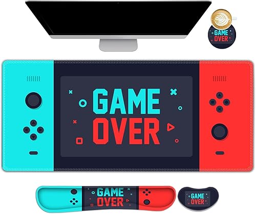 Miniatura 26 de Set de alfombrillas extendidas para mouse de juego ARTSO, almohadilla de soporte para muñecas del teclado + almohadilla para muñecas + alfombrilla