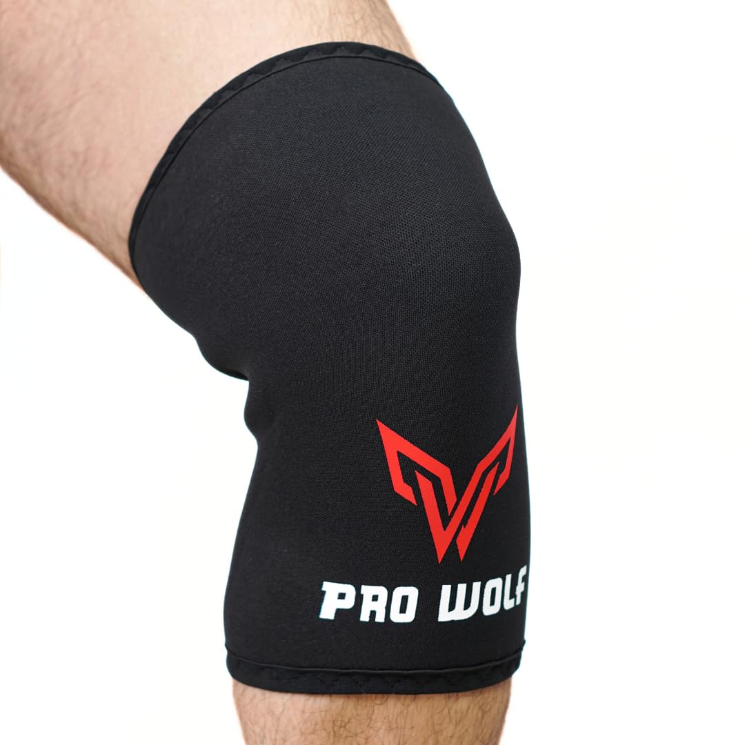 PRO WOLF Stiffer Neoprene Knee Sleeves for Powerlifting