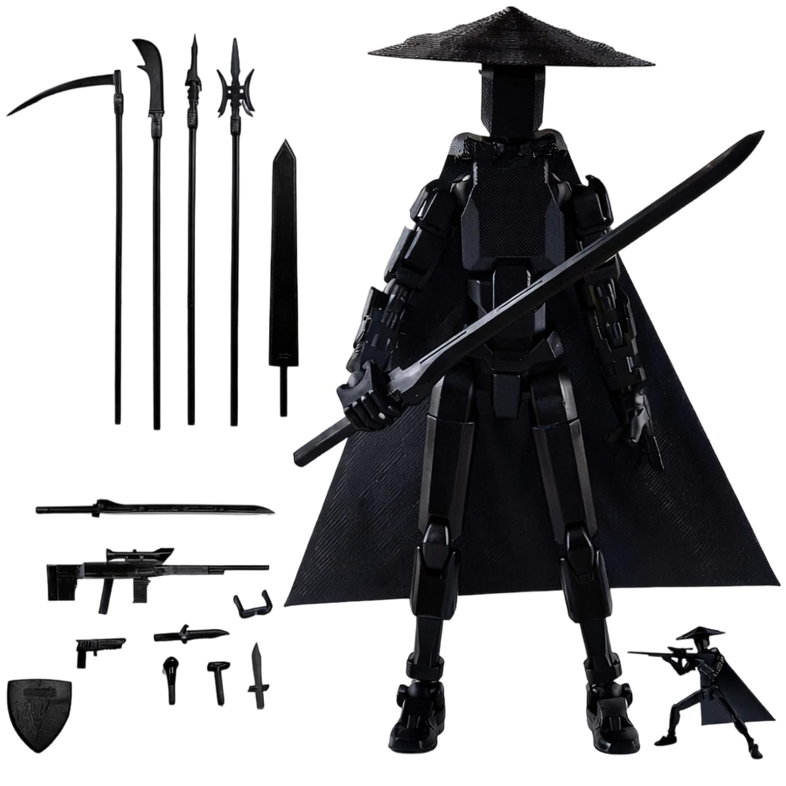 Gubilacrum T13 Action Figure, 13.7 * 7.3 cm Action Figures, D Printed Multi-Jointed Titan 13 Figure, Stop Motion Animation Kit with Customisable Weapons, Desktop Decoration Display Model