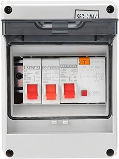 Felenny 2 Way Consumer Unit,Garage Caravan Consumer Unit 40A 30mA RCD + 2 MCB (6A + 16A) with IP65 Protective Housing for Garages, Caravans, Workshops, Outbuildings, Rated Voltage 230/400V