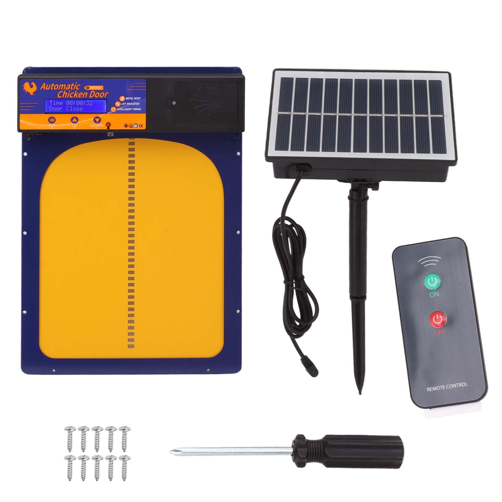Porta Automatica per pollaio, Porte per polli programmabili ad energia Solare con rilevamento della Luce per la casa (Blu)