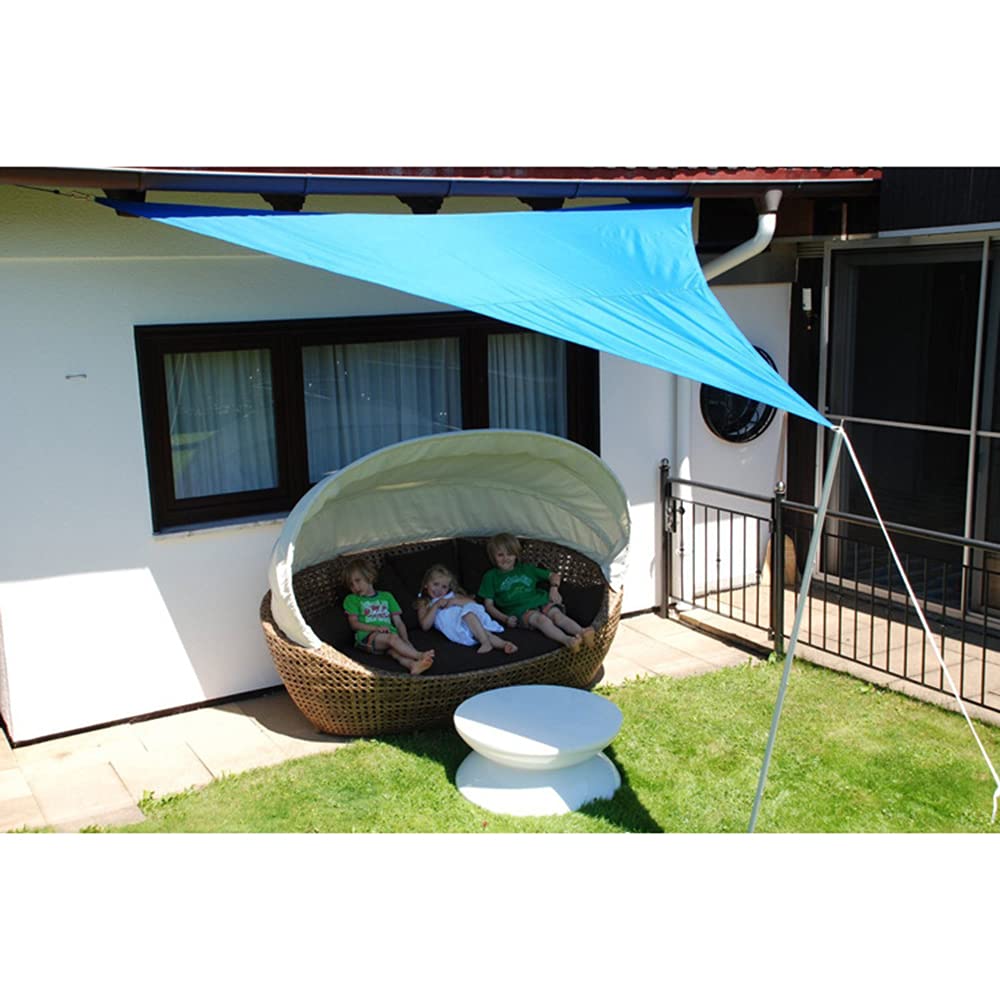 Voile d'ombrage Triangulaire,Traspirante HDPE Protezione UV,Voile d'ombrage Imperméable Triangulaire,per Giardino, Balcone, Terrazza, con Kit di Fissaggio (3x3x4.3m,Beige)