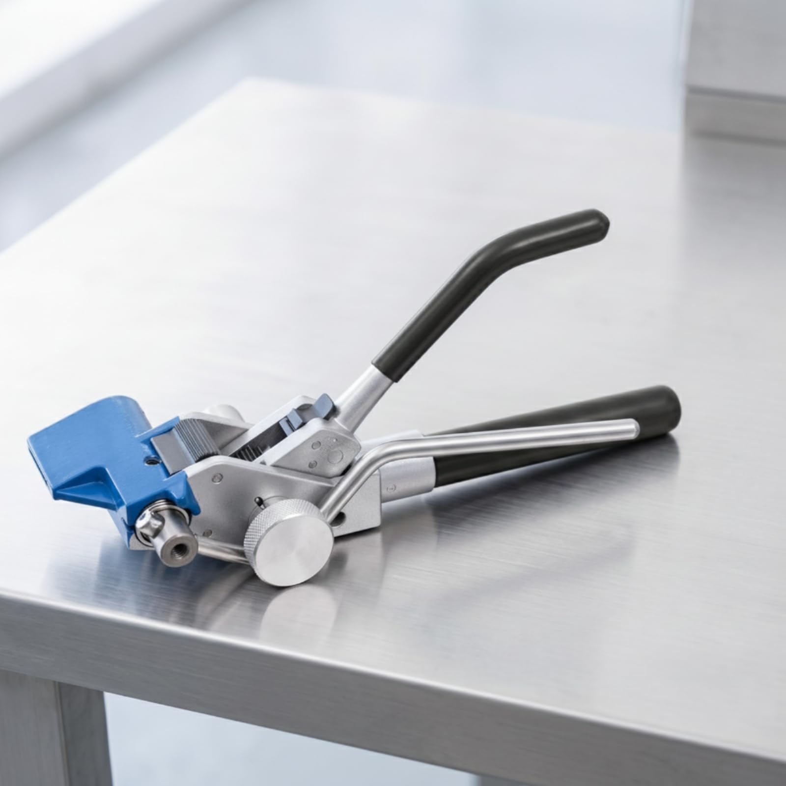 Sharplace Abrazadera Metálica Tensora Herramienta Tensionador Alicate Manual Dispositivo Engranado Acero Inoxidable Cabezal de Sujeción y Corte Adecuado para