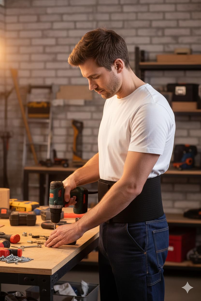 Genérico Ceinture lombaire pour homme et femme - Ceinture lombaire réglable et respirante pour le dos et la posture - Idéale pour le sport, le travail et l'utilisation quotidienne - Ne donne pas de