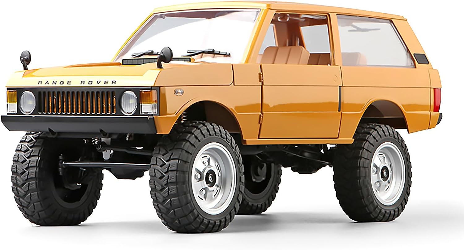 MN-168 1/12 RC Crawler, Ranger Rover 1970 RC Truck 4x4 Off Road Car 2.4GHz RC Rock Climber Vehicles with 7.4V 1200mAh Battery RTR for Adults (Yellow)