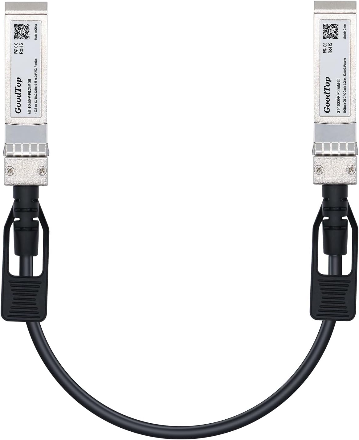 10G SFP+ Twinax Cable, Direct Attach Copper(DAC) Passive Cable, 0.25m (0.82ft), Compatible with Cisco,Mikrotik, Intel, Fortinet, Netgear, D-Link, Supermicro, TP-Link